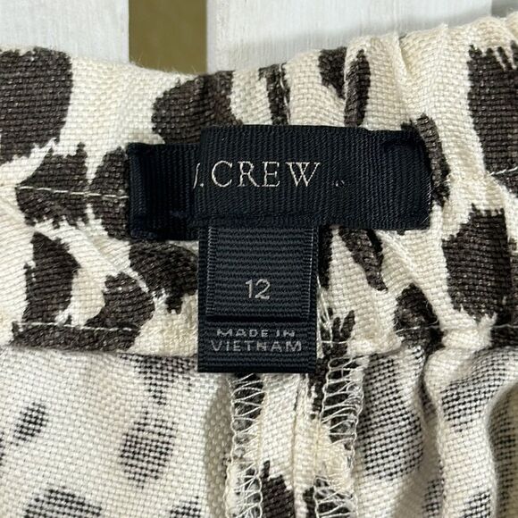 J. Crew Linen Blend Pants Size 12 Leopard Print - Picture 11 of 11